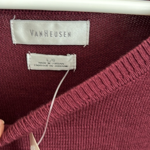 NEW! Burgundy sweater‎ by Van Heusen size large - Picture 5 of 9